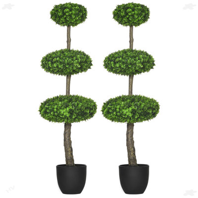 Artificial Boxwood Topiary Trees In Pots