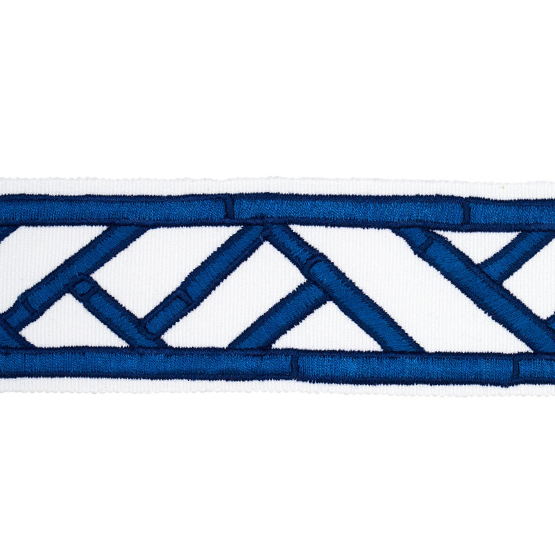Schumacher x David Kaihoi Bamboo Trellis Tape, Blue