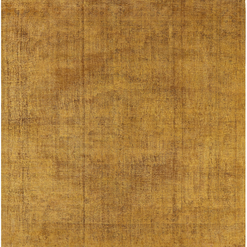 Tapis doré à motif abstrait Ronja, Carré 5 pi