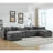 Compression U Shaped Sofas, Chenille 145 Inch Modern Console Home Seating