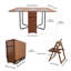 Mid-Century Wood Folding Dining Table, 150cm Walnut with Casters, 2 Drawers and Legs