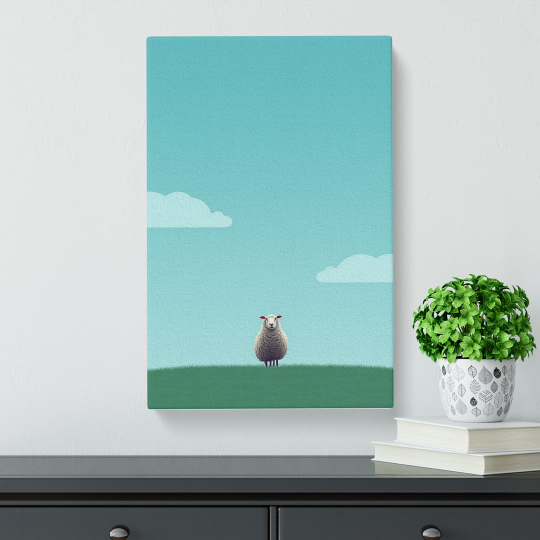 Sheep Minimalism - Wrapped Canvas
