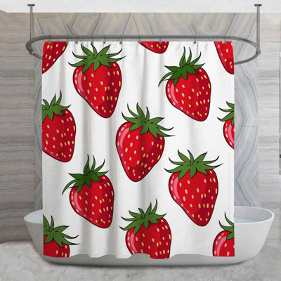 Rideau de douche Strawberries - Fruit Bathroom Decor Cottage