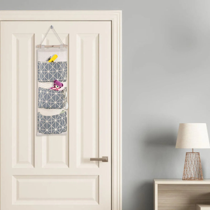 Organisateur de rangement suspendu imperméable à 3 pochettes, tablette murale en tissu pour porte de placard, salle de bain et vestibule
