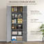 Armoire de rangement 67 po avec tablettes, gris vieilli