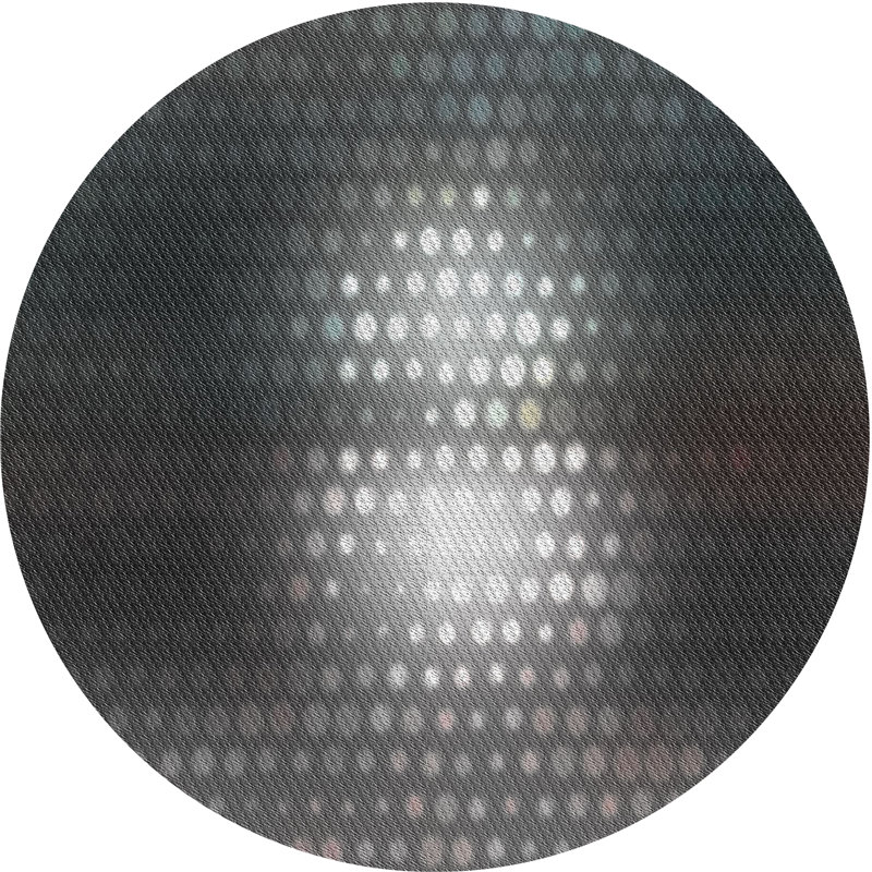 Tapis de zone noire à motifs, Rond 3 pi