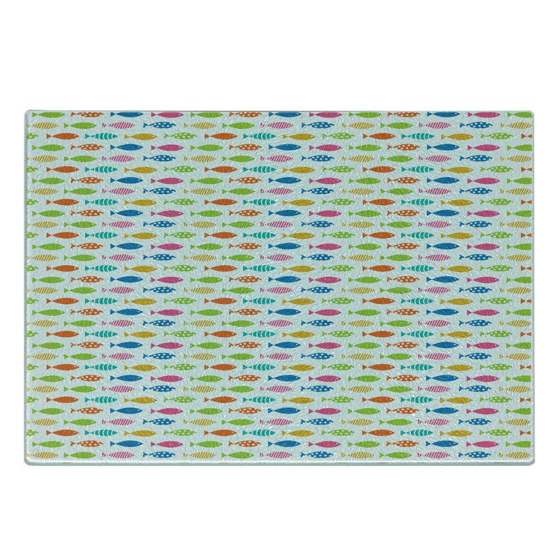 Multicolore planche à découper en verre trempé Ambesonne