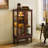 Curio Cabinet Lighted Curio Diapaly Cabinet With Adjustable Shelves And Mirrored Back Panel-1278854140