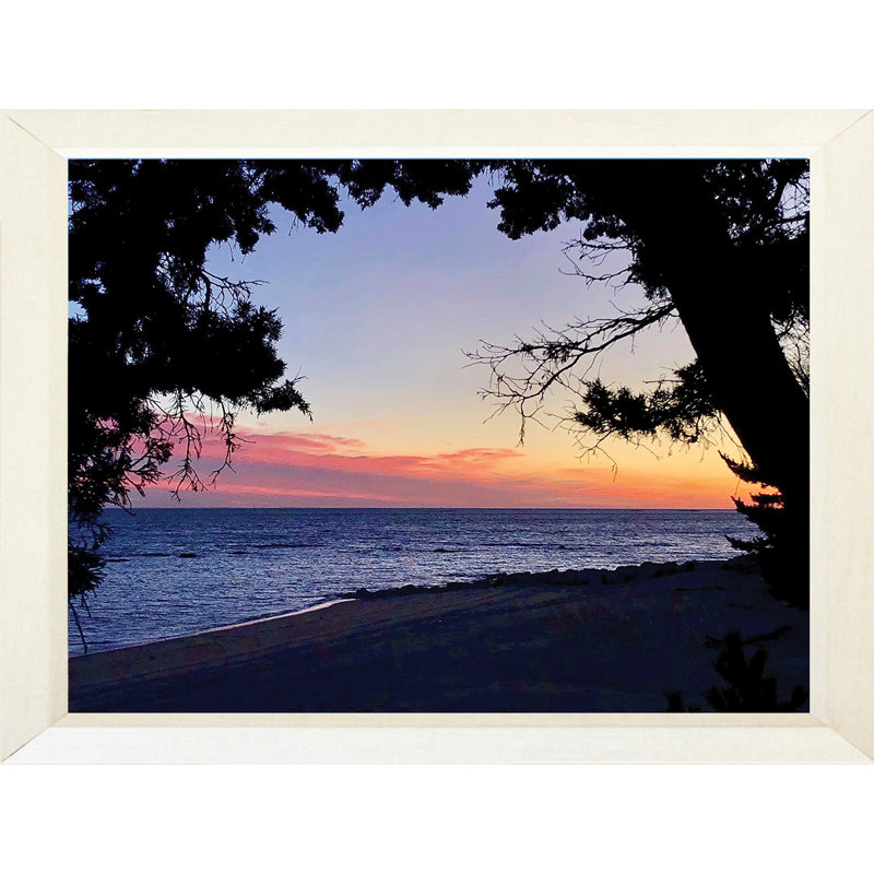 Silhouette de la mer - photographie, H 13,5 po x l 16,5 po x P 1,25 po, Papier encadré blanc, Pas de tapis