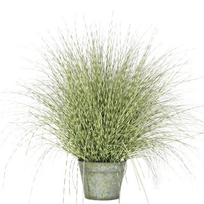 Faux Foliage Grass in Metal Pot