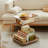 3-Layer Sofa Small Side Table, Wooden Bedside Table Snack Side Table With Storage Rack, Household Side Table Trolley With Wheels Living Room Antique Sofa Coffee Table Corner Table-626395254