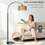 Lampe sur pied arquée avec télécommande et interrupteur au pied, lampadaire DEL à intensité variable avec minuterie et fonction mémoire.-1591919120