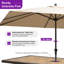 Parasol beige rectangulaire rectangulaire 108 po x 132 po Latitude Market-15373455