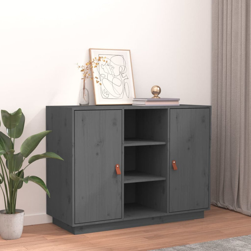 Krishvi 100cm Solid Wood Sideboard, Grey