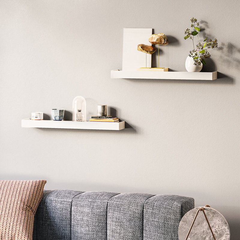 Array 24" W x 4" D Floating Shelves for Wall, 1.75" H x 24" W x 4" D, White
