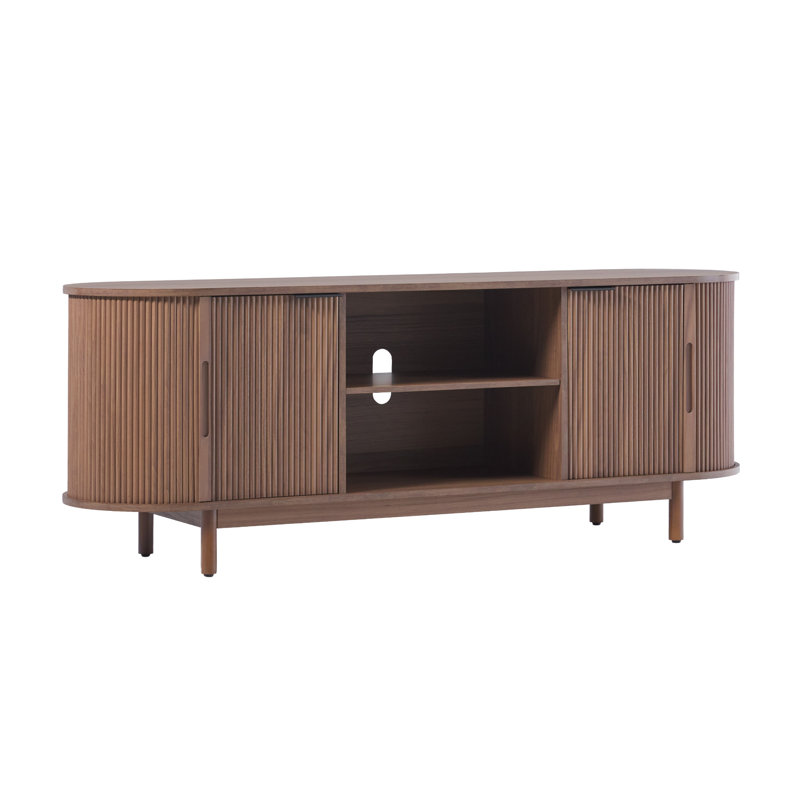 Meuble télé avec rangement ouvert Dragelin, Moka, 60"