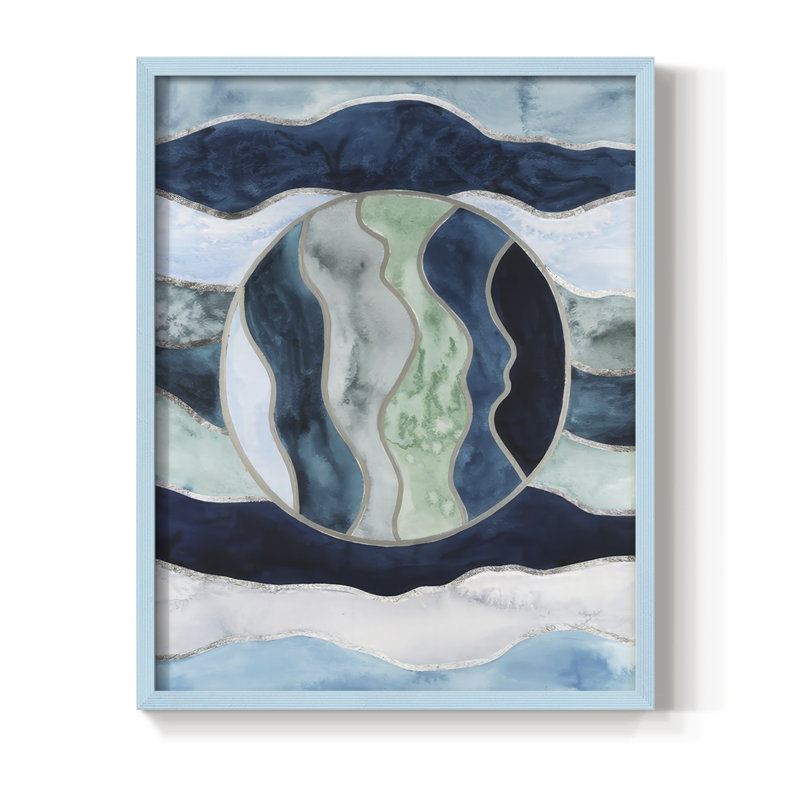 «Siren's portail II», reproduction encadrée - bois massif, H 11 po x l 9 po, Bleu