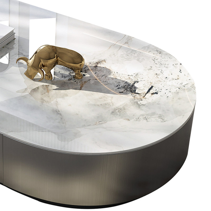 Table basse Modern, Gris foncé, H 12,6 po x L 51,2 po x l 27,6 po