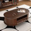 Table basse en bois massif au design rétro français