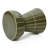 Round Patio Side Table with Linear Pattern, Olive Green Sculptural Accent Table