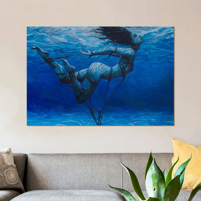Ange - reproduction sur toile tendue, H 12 po x l 18 po x P 1,5 po, Toile tendue