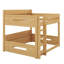 Lit superposé grand-sur-grand avec tablettes de rangement intégrées et ports de chargement USB-1254906298