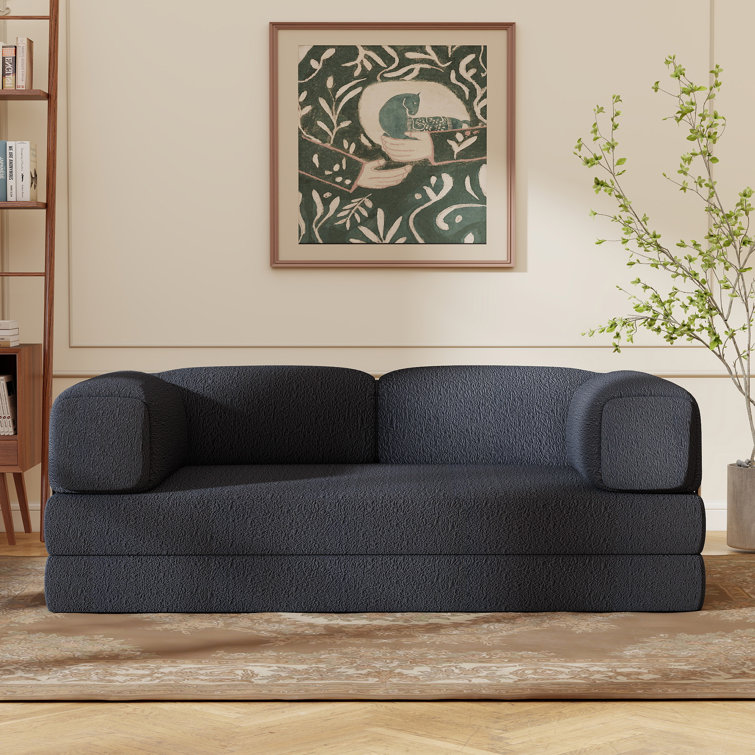 79'' Fold Out Modular Convertible Sleeper Sofa Bed With No Assembly Required With Fixed-Shape Frame For Living Room Small Spaces