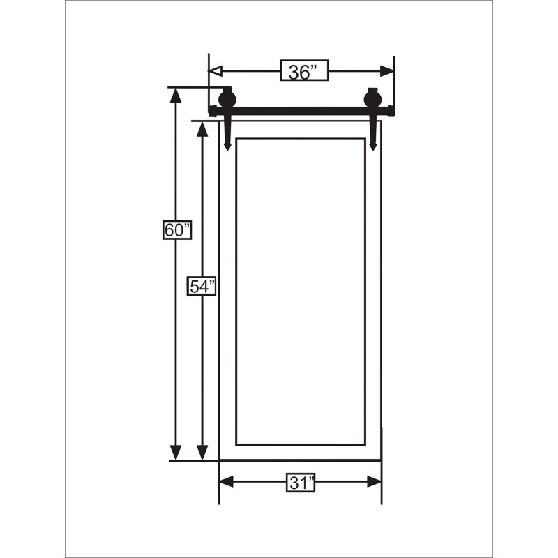 Neace Solid Wood Flat Wall Mirror, Satin White, 60" H x 36" W