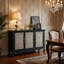 Buffet 49 "noir avec rangement à 3 portes