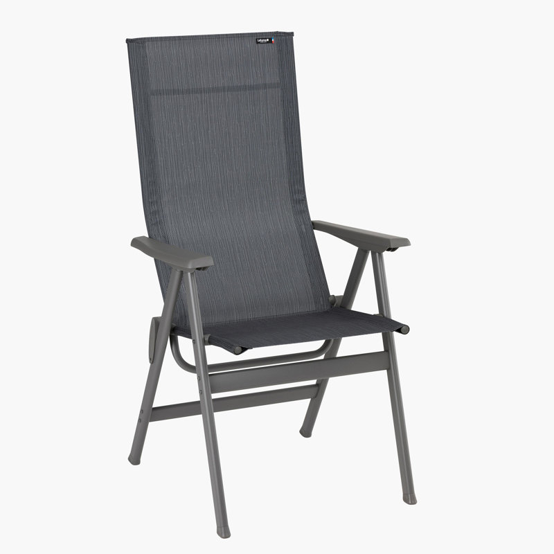 Chaise de patio avec coussins Costachi, Gris foncé