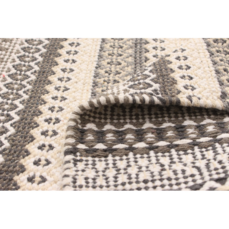 Tapis en laine kaki / brun Ishee, Rectangle 2 pi x 3 pi