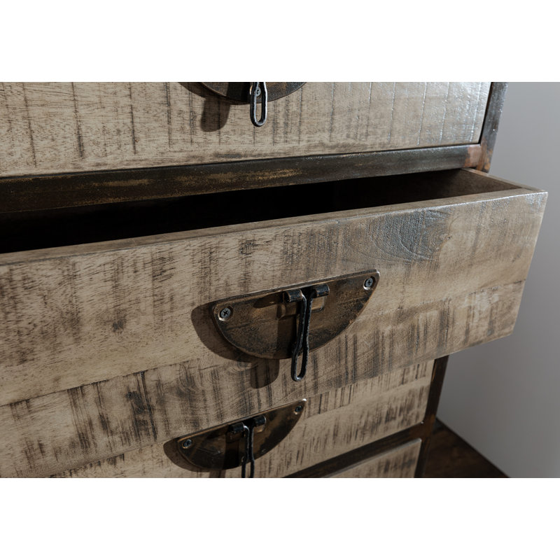 Tokyo Solid Wood 67cm W 5 - Drawer Chest of Drawers, Brown