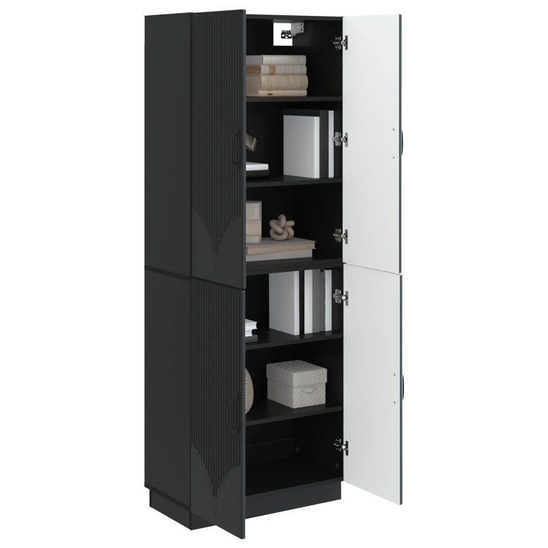 4 -Door 4 Storage Cabinet, Black