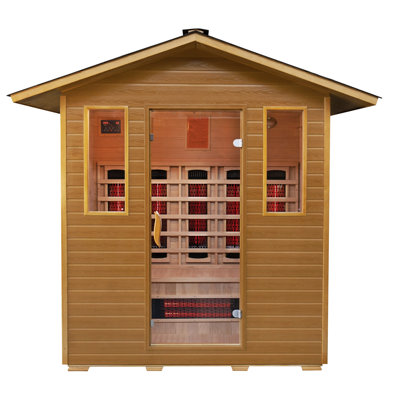 SunRay Saunas 4 - Person Bluetooth Compatible FAR Infrared Sauna in Hemlock