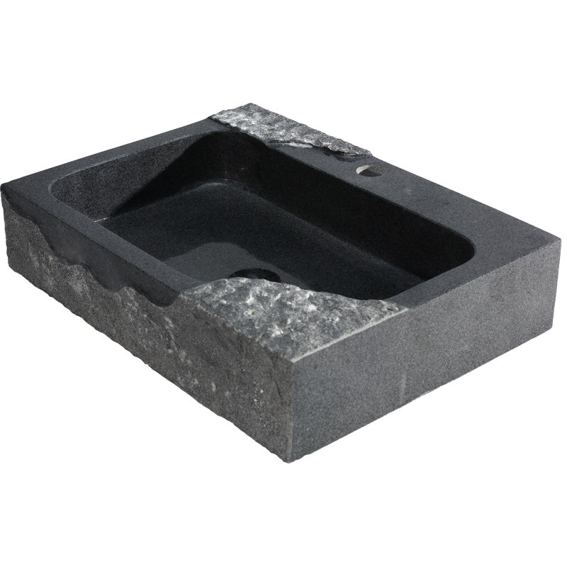 Lavabo de salle de bain vasque carré noir / argent / gris fait à la main
