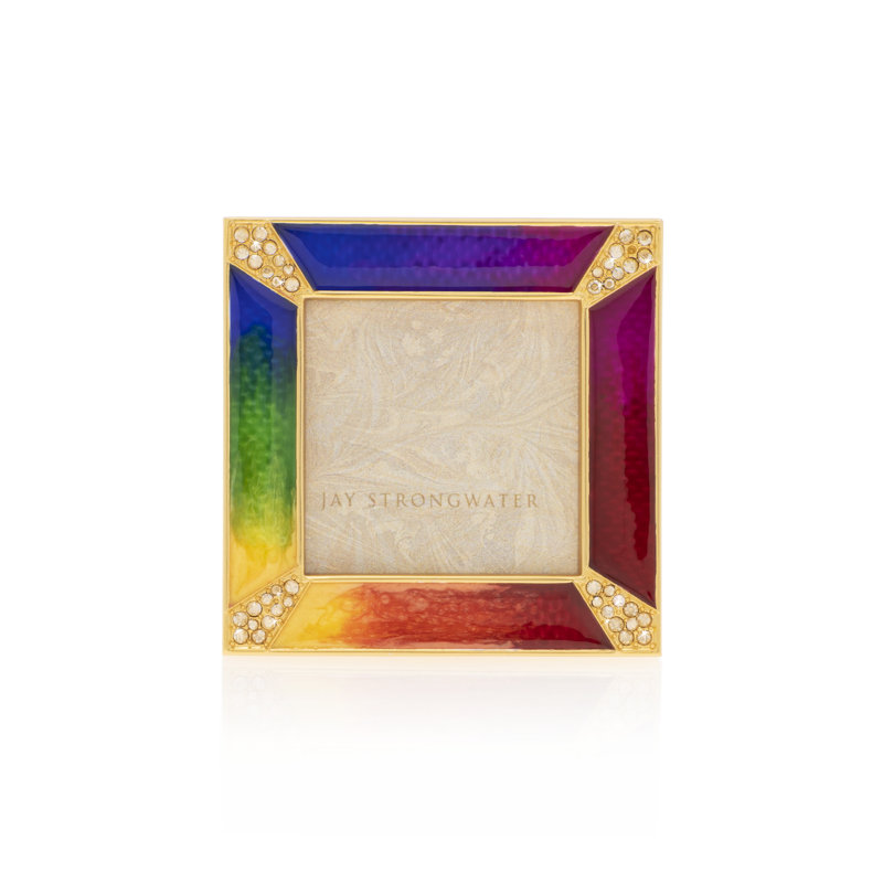 Cadre photo simple en métal / cristal mat 2 po x 2 po Leland, Or/ violet/ vert