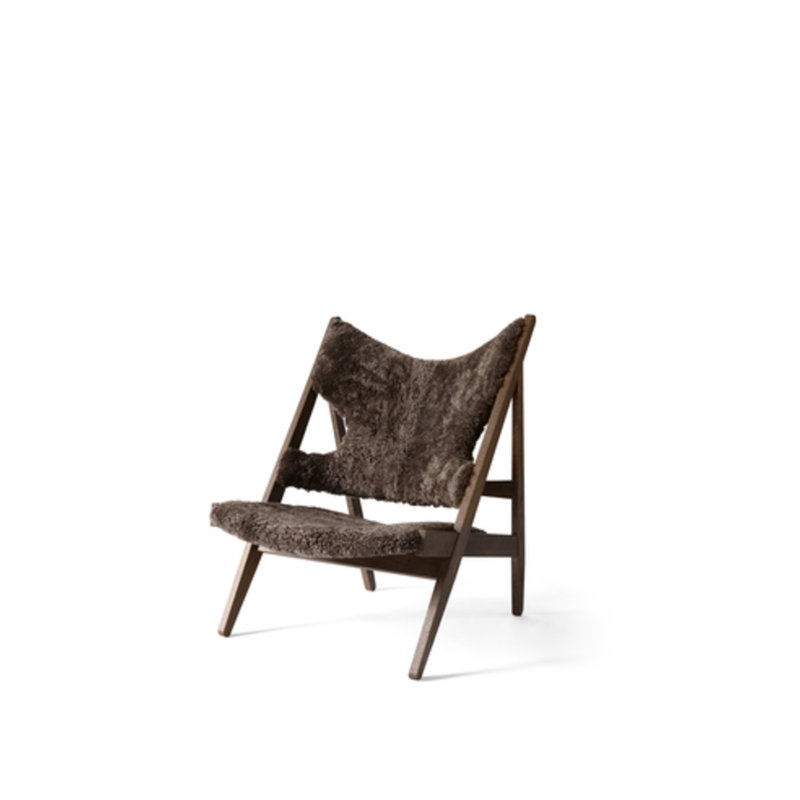 Knitting Lounge Chair, Sheepskin Root, Dark Staind Oak