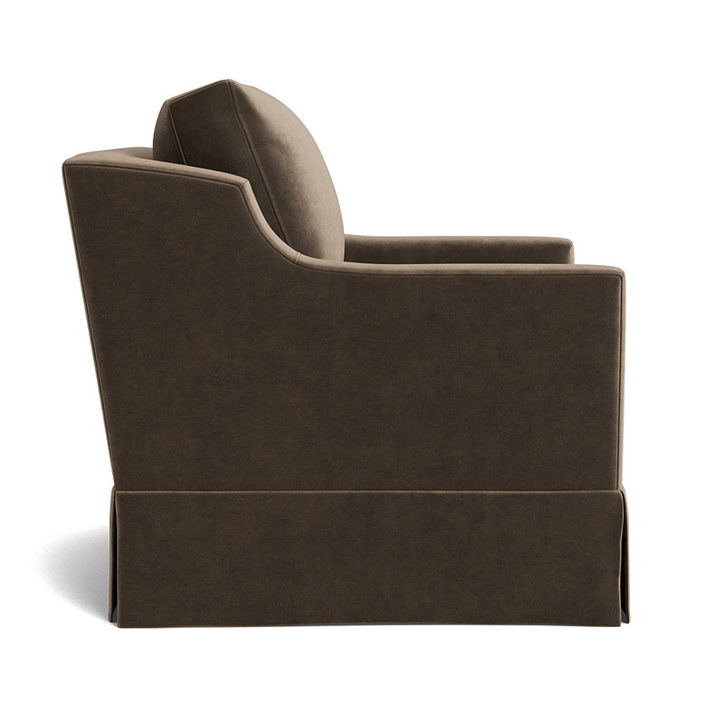 Gigi Upholstered Swivel Armchair, Performance Velvet - Otter