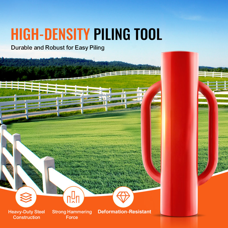 Fence Post Driver with Handles 2.7 in Inner Diameter T Post Pole Pounder