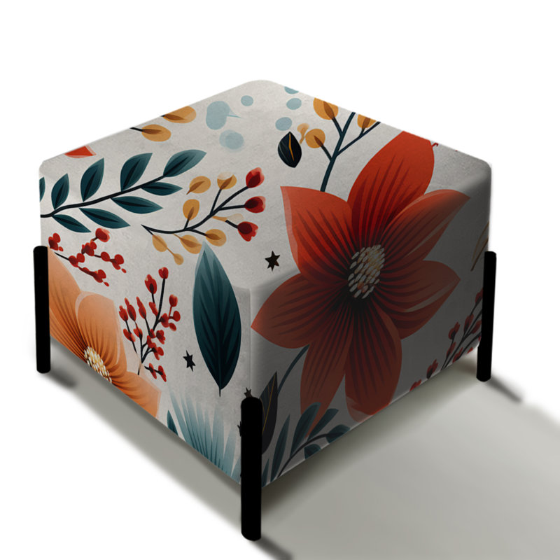 Moroccan Influence Floral Dreams - Repose-pieds carré floral