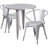 Duluth 30'' Round Metal Indoor-Outdoor Table Set with 2 Arm Chairs-24678683-24678687
