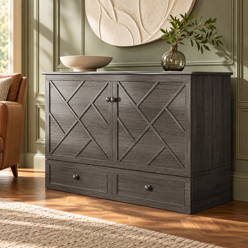  Murphy Cabinet Bed,multi-functional Cube, Usb Charging Station,solid Wood Mobile Wall Bed Chest With Storage Drawers For Bedroom Office