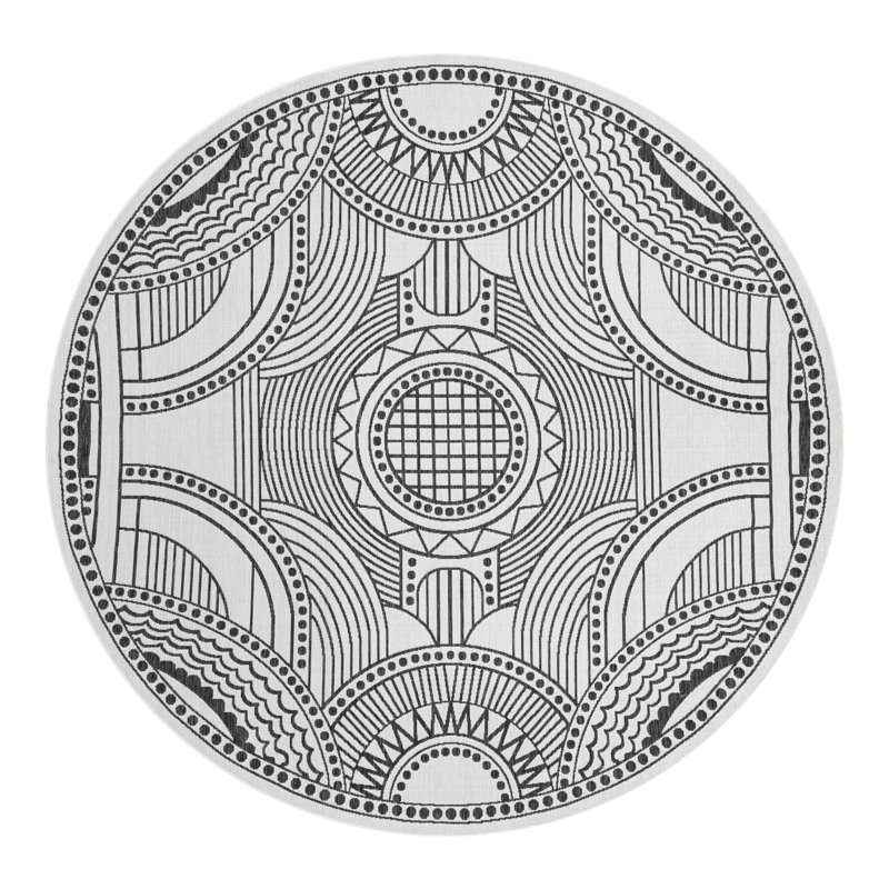 Geometric Indoor / Outdoor Rug, Round 10'
