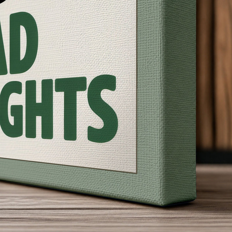 Bad Thoughts Typography - Wrapped Canvas, 18x12 - 45.7 x 30.5 cm, Sage Border