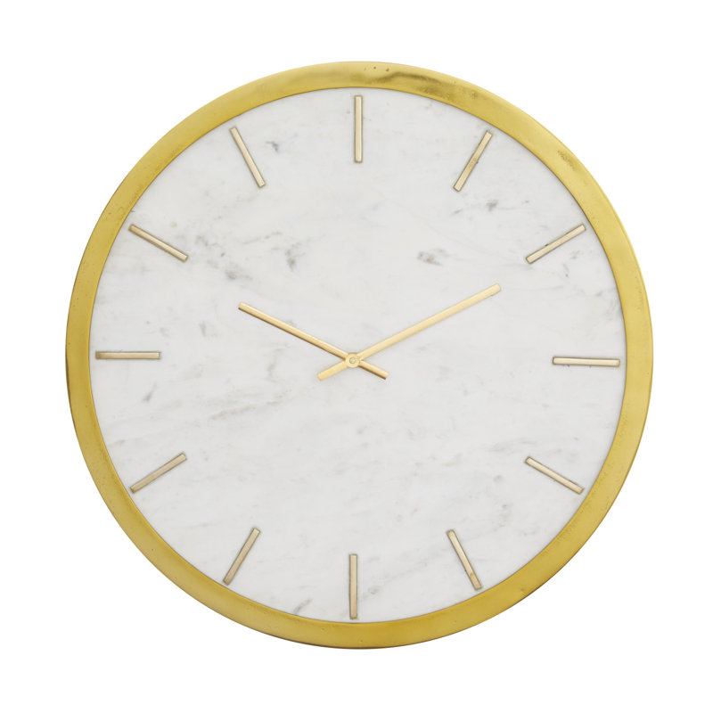 Wall Clock, 18.5" H x 18.6" W x 1.6" D, White