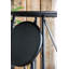Table d'appoint pliable, 2 tabourets, plateau rond, base en fer noir
