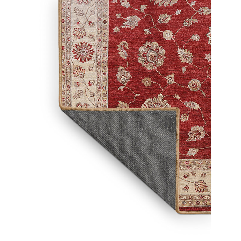 Tapis beige / rouge Swavi, Rectangle 7 pi x 10 pi