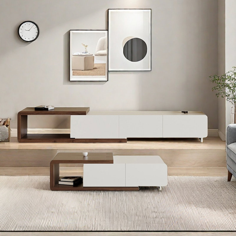 Ensemble de meuble télé et table basse rétractable Modern