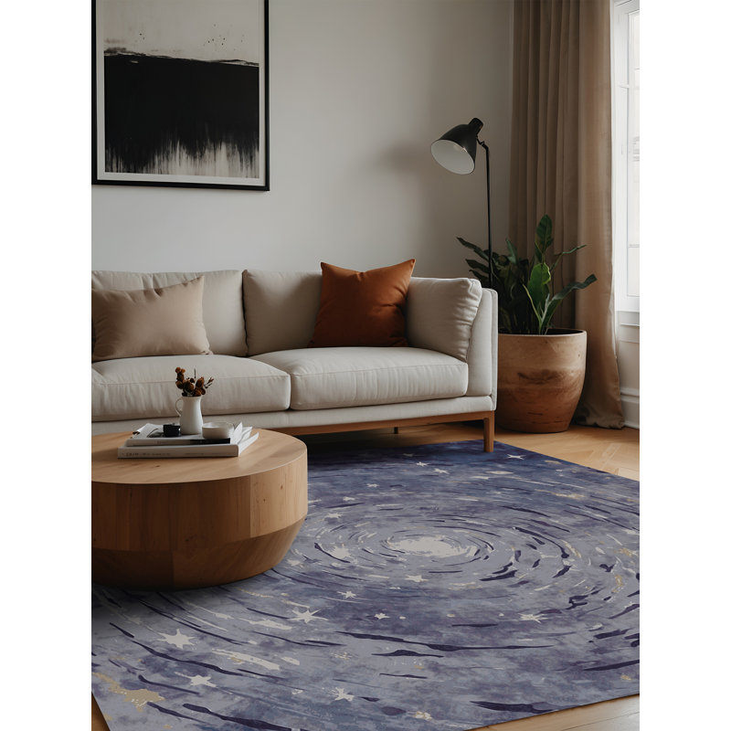 Machine Washable Gray Area Rug, Square 7'
