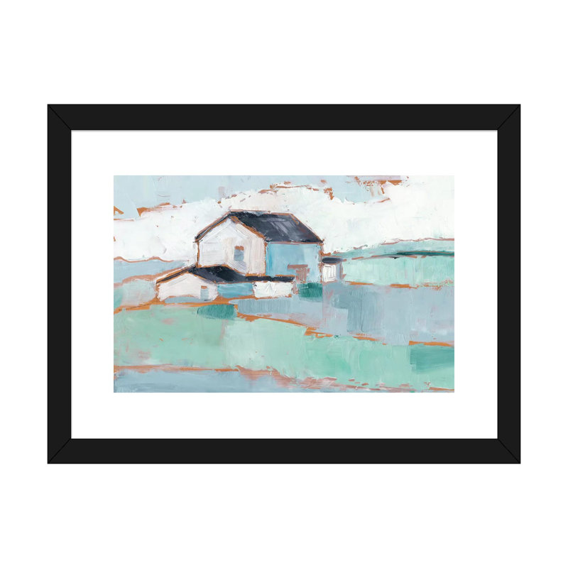 «Farm Ridge II» par Ethan Harper - reproduction d'art sur toile tendue, H 24 po x l 32 po x P 1 po, Papier encadré noir